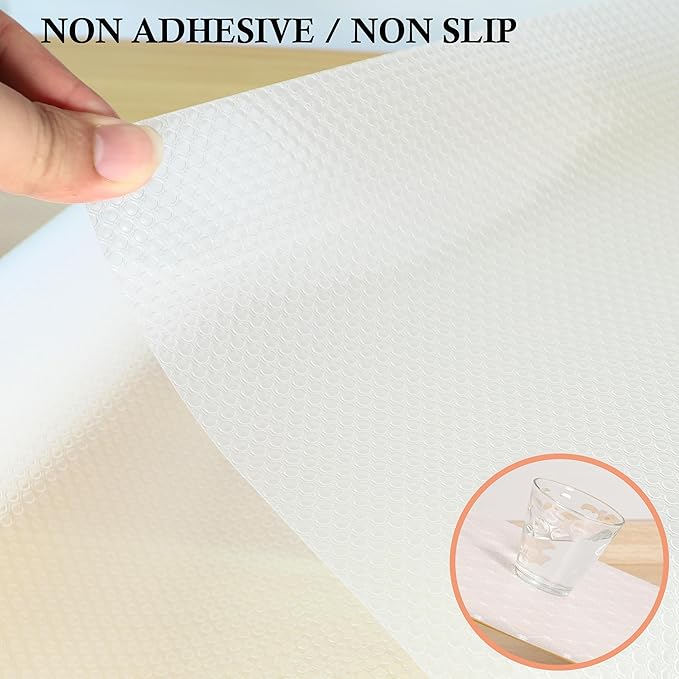 Shelf Drawer Liners for Kitchen Cabinets Non Adhesive 14 Inch Wide X 20 Ft Non Slip Waterproof Pantry Shelf Liner Cupboard Fridge Liners Mat Bathroom Drawer Protector Liner