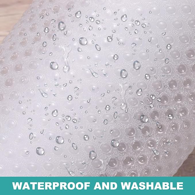 HARFINGTON Shelf Liner 12" x 5ft EVA Non-Slip Drawer Mats Waterproof Circular Mesh Texture Liner for Kitchen Cabinets Cupboard Refrigerator Shelves, Clear