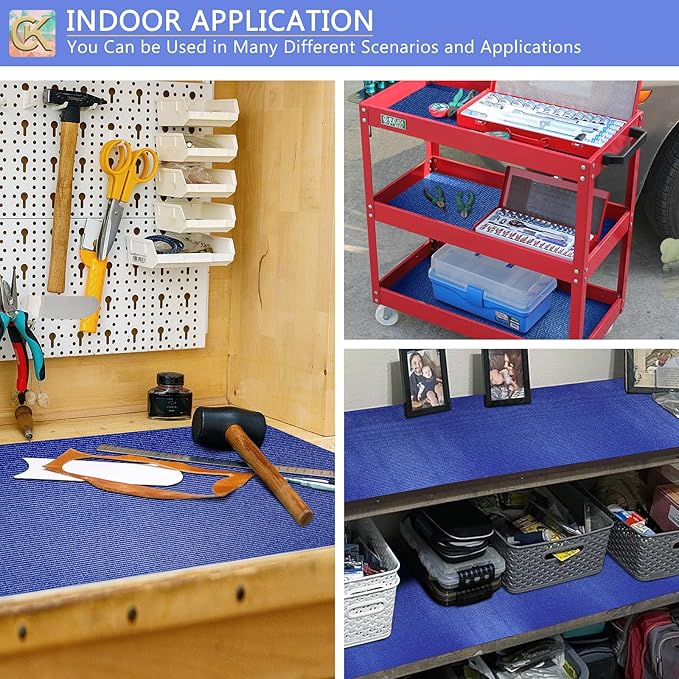 Foam Toolbox Liner Shelf Liner, Thickened Durable Pad Tool Box Mat for Protecting Your Tools, Work Surfaces, Garage, Chest (Blue, 20 inch*24ft)