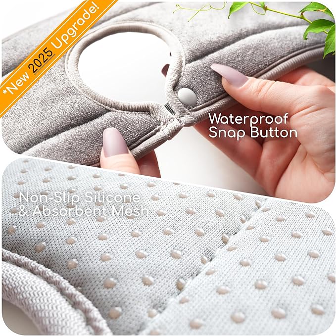 Ternal Sinkmat for Kitchen Faucet, Original Design, Absorbent Microfiber Fabric, Machine Washable Splash Guard & Drip Catcher For Around Faucet Handle [2 Pack] (Gray, Standard 15in)