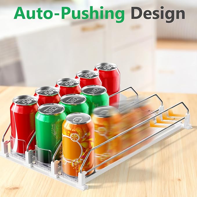 Automatic Drink Organizer for Fridge, 12-20oz Drink Dispenser for Fridge, Soda Can Organizer for Refrigerator Holds up to 25 Cans