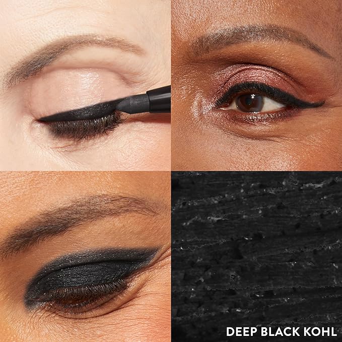 LAURA GELLER NEW YORK Kajal Longwear Kohl Eyeliner Pencil with Caffeine, Smooth & Blendable Makeup, Deep Black