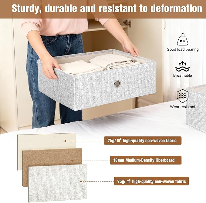 SHAWKEN Drawer Organizer Clothes, 9-Pack Collapsible Cube Storage Bin for Versatile Home and Closet Organizers and Storage
