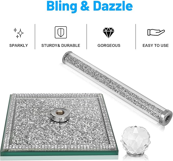 Crystal Paper Towel Holder Countertop Bling Silver Paper Towel Holder Stand