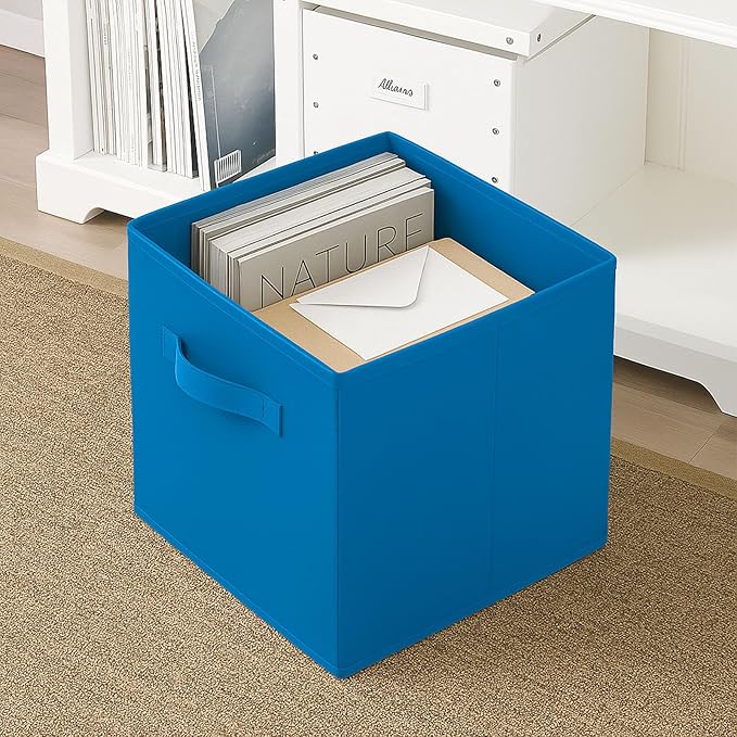 ShellKingdom Storage Bins, Foldable Fabric Storage Cubes And Cloth Storage Organizer Drawer For Closet And Toys, 2 Pack (Royal Blue)