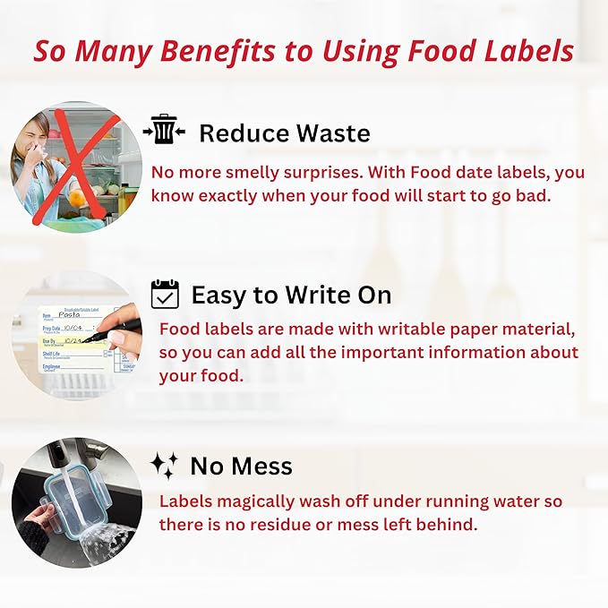 ATL Direct 2x3 Dissolvable Food Labels, 250 Label Stickers, Bottle Labels for Storage Bins, Sticker Labels for Food containers, (250, Blue)