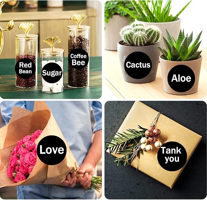 300 Blank Spice Jars Labels –1.5" Round Chalkboard Kitchen Pantry Labels for Canning,Mason or Spice Jars – Waterproof & Repeatable Kitchen Pantry Label Blackboard Stickers Household Organizing Label