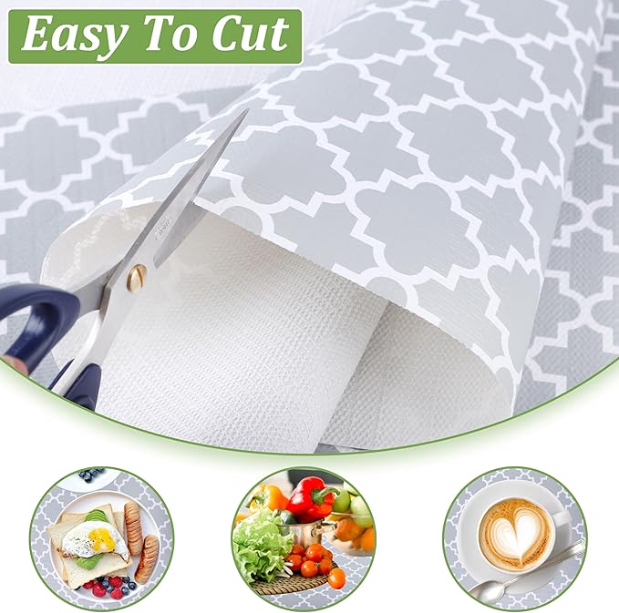 Shelf Liners for Kitchen Cabinets Non Adhesive 24 Inch Wide X 20 Ft Clear Non Slip Drawer Liner Waterproof Fridge Liner Closet Pantry Shelf Liner Cupboard Mat Kitchen Bathroom