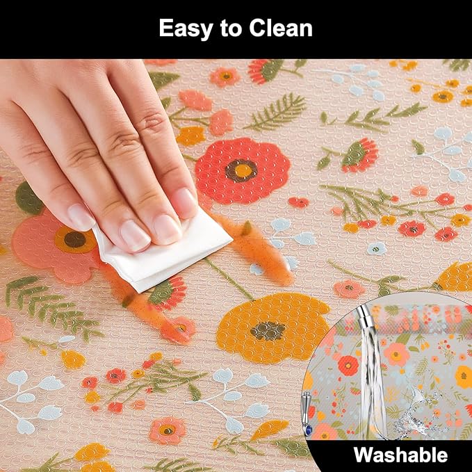 Cooyes Shelf Liner – Premium Non-Adhesive Cabinet & Drawer Liner for Kitchen – Waterproof Shelf Paper with Modern Pattern – Durable EVA Cabinet Mat – Easy to Cut （24" W x 240" L）