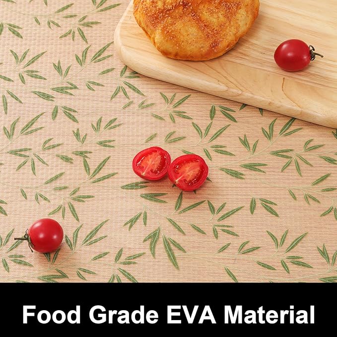 Cooyes Shelf Liners for Kitchen Cabinets Refrigerator Liners Waterproof & Oil-Proof Kitchen Cupboard Liner Drawer Mats EVA Material Non Adhesive Fridge Liner for Shelves（11.8" W x 236" L）