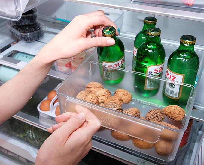 Joseph Joseph FridgeStore XL Fridge Storage Drawer Caddy – Extra-Large Organizer with Handle and Wheels for Easy Access, BPA-Free