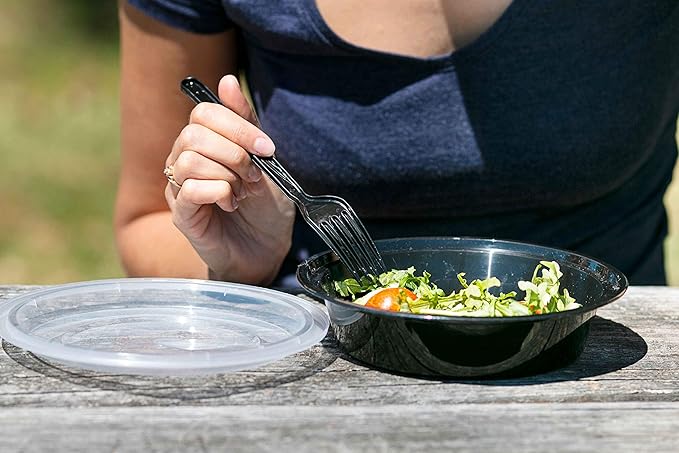 SafeWare Meal Prep Container Reusable with Lids [25 Set- 24oz] Round Ideal-Food Prep Containers, Food Storage Bento Box | Stackable | Microwave | Dishwasher | Freezer Safe.