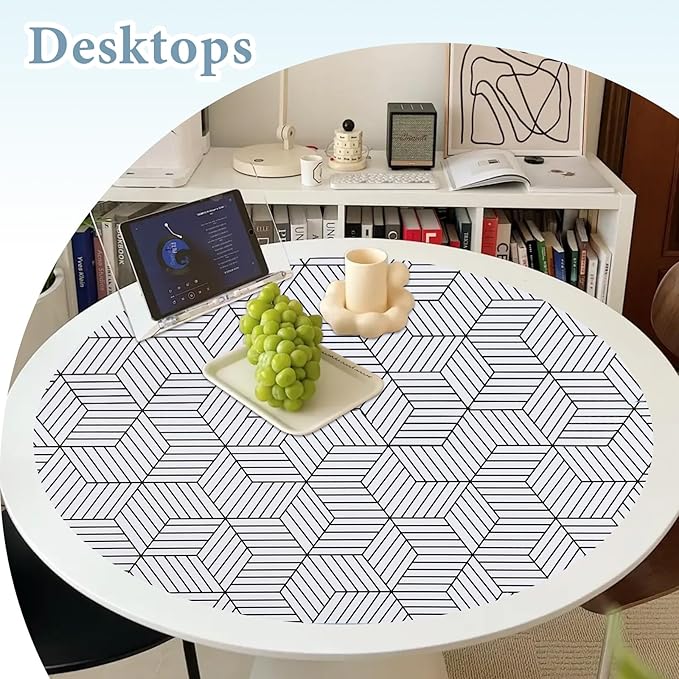 Shelf Liners for Kitchen Cabinets Non Adhesive Shelf Liner Paper Non-Slip Thickened Drawer Liner Easy to Clean for Tool Box Refrigerator with Knife and Tape Measure, Black Geometric, 11.8 x 236.2 in