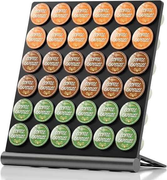 36 Pods K Cup Holder, Large Capacity Organizer Compatible with Keurig Pods, Creative and Space Saving Holder for Coffee Corner Office Kitchen