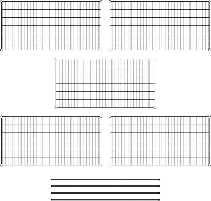 Commercial NSF Listed Black Epoxy Stationary Wire Shelving Kit 30" x 60" x 64", with 5 Shelves Perfect for Warehouse, Walk-in Refrigerator, Freezer, Grocery Store, Restaurant, Dishroom