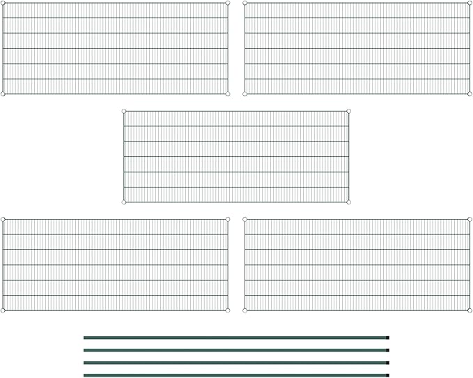 Commercial NSF Listed Green Epoxy Stationary Wire Shelving Kit 30" x 72" x 96", with 5 Shelves Perfect for Warehouse, Walk-in Refrigerator, Freezer, Grocery Store, Restaurant, Dishroom