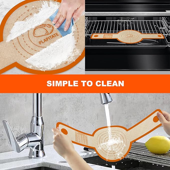 Silicone Bread Sling Dutch Oven Liner, Non-Stick & Easy Clean Reusable Oval and Round Silicone Bread Baking Mat with Long Handles, Easy to Transfer Sourdough Bread - 2 Orange Set