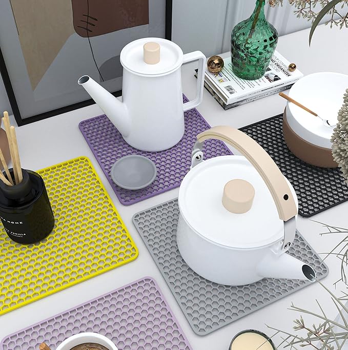 LONGFITE Large Sink Mat Dish Drying Mat Multipurpose Silicone Kitchen Draining Trivet Pad Protector Heatproof and Antiskid
