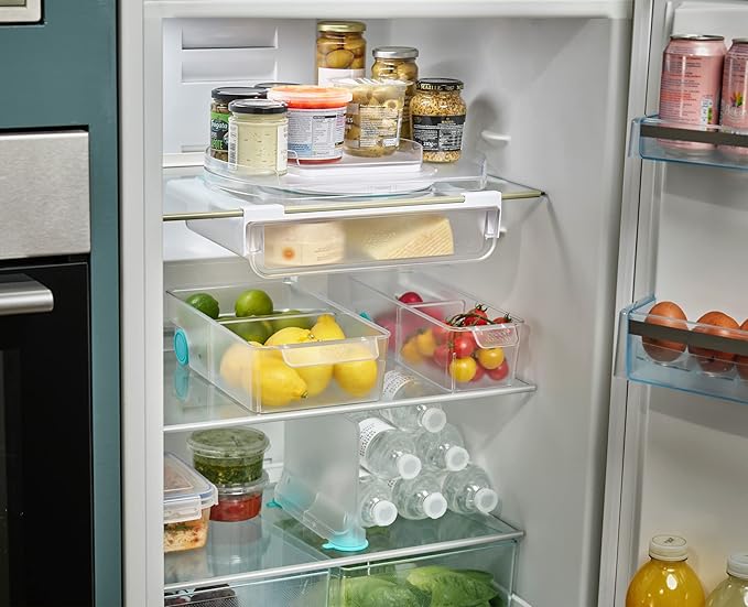 Joseph Joseph FridgeStore Fridge Storage Bin, Large, Clear/Blue
