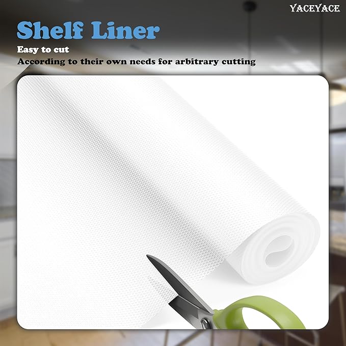 YACEYACE Cabinet Liner for Kitchen, Clear 12” x 20 FT Shelf Cabinet Liner, Waterproof, Non-Slip, Non Adhesive, Shelf Liners for Drawer, Refrigerator