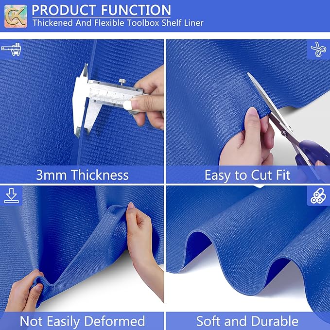 Foam Toolbox Liner Shelf Liner, Thickened Durable Pad Tool Box Mat for Protecting Your Tools, Work Surfaces, Garage, Chest (Blue, 16 inch*16 ft)