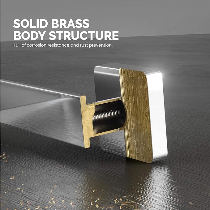 KIBI Blaze 2-Piece Bathroom Hardware Set – Towel Bar and Toilet Paper Holder, Wall Mounted Bathroom Accessory Set, Rust-Resistant Solid Brass, Modern Square Design (Chrome, KBA16-2-1)