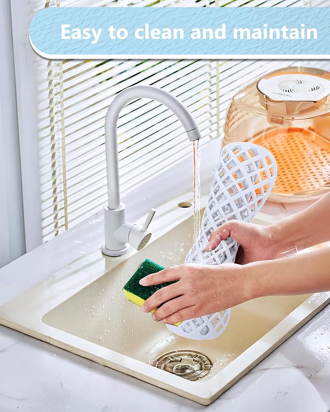 BEHOK 2 Pack Silicone Sink Protectors for Kitchen Sink, Lozenge Pattern 13 x 11 Inches Sink Mat, Non-Slip and Durable Sink Protector Silicone, Rear Drain, White