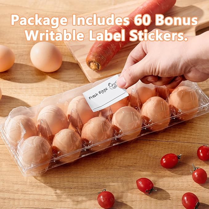 YIFIHGE 120PCS Egg Cartons Cheap Bulk, Clear Egg Cartons for Chicken Eggs, Reusable Chicken Egg Container Bulk Egg Holders with Labels for Refrigerator, Storage, Family, Chicken Farm, Market