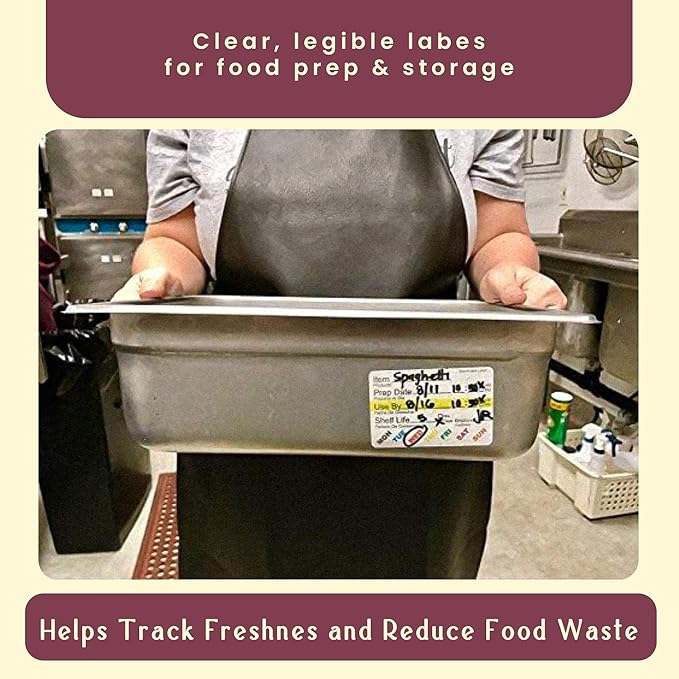 InStockLabels Dissolvable Food Labels - 2” x 3” (500 Labels) - Rotation Food Stickers for Kitchen & Restaurant Supplies - Ideal for Jar, Containers and Freezer Storage, Kitchen Stickers