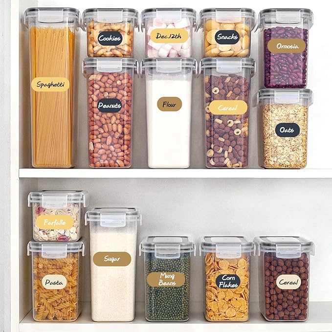 Nardo Visgo Spice Labels with 2 Markers, Waterproof Colored Chalkboard Label Stickers for Condiment Bottles Mason Jars Food Containers Cannings Storage Bins Removable Write-on Kitchen Labels 192pcs