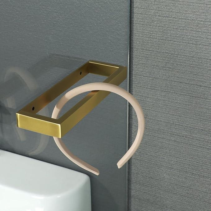 Alise Bath Towel Bar,Wall Mount Towel Holder Towel Rack Towel Hanger for Bathroom Lavatory,8 Inch SUS304 Stainless Steel Towel Rail,Brushed Gold,GJF020-G
