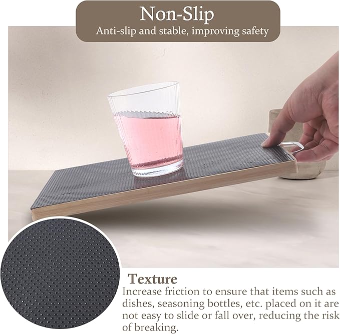 Shelf Liner for Kitchen Cabinet 20 Inch Wide X 20 Ft Non-Slip Drawer Mat Waterproof & Oil-Proof Cabinet Mat for Cupboard Pantry Bedroom Home Non Adhesive Refrigerator Shelf Liner (Black)