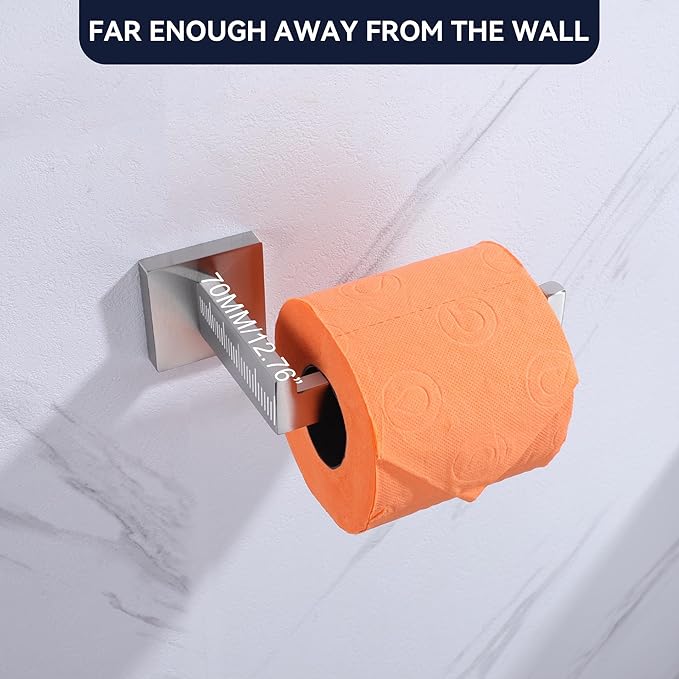 LANC Bathroom Toilet Paper Holder, Brushed Nickel Toilet Paper Roll Holder Wall Mounted for Bathroom Washroom, Contemporary Tissue Roll Holder TP Dispenser Hangers Stainless Steel, A8807BN