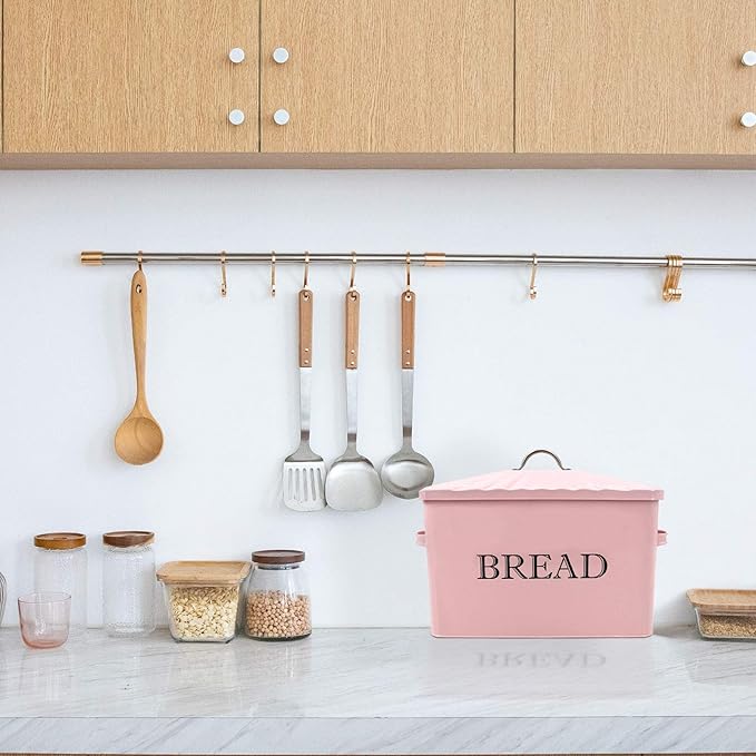 Jolitac Bread Box for Kitchen Countertop, Metal Bread Box for Kitchen Counter Extra Large & Farmhouse Style Bread Holder Bread keeper Food Storage Container