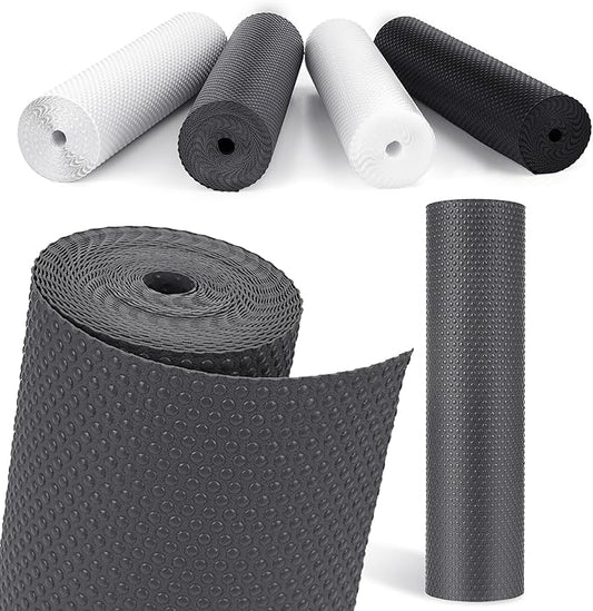 MooiFun Drawer Liners, Waterproof Shelf Liner, Anti-Slip Non-Adhesive BPA Free Kitchen Cupboard Cabinet Liner Refridge Fridge Mats Sink Protector Strong Durable for Home (Grey/11.8in x 10Ft)