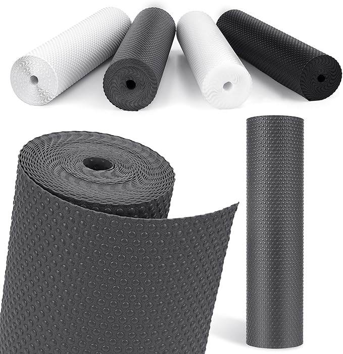 MooiFun Drawer Liners, Waterproof Shelf Liner, Anti-Slip Non-Adhesive BPA Free Kitchen Cupboard Cabinet Liner Refridge Fridge Mats Sink Protector Strong Durable for Home (Grey/15.7in x 20Ft)
