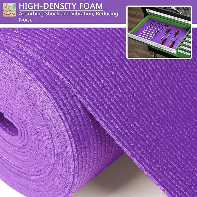 Foam Toolbox Liner Shelf Liner, Thickened Durable Pad Tool Box Mat for Protecting Your Tools, Work Surfaces, Garage, Chest -Purple 3mm Thickness, 16 inch*16 ft