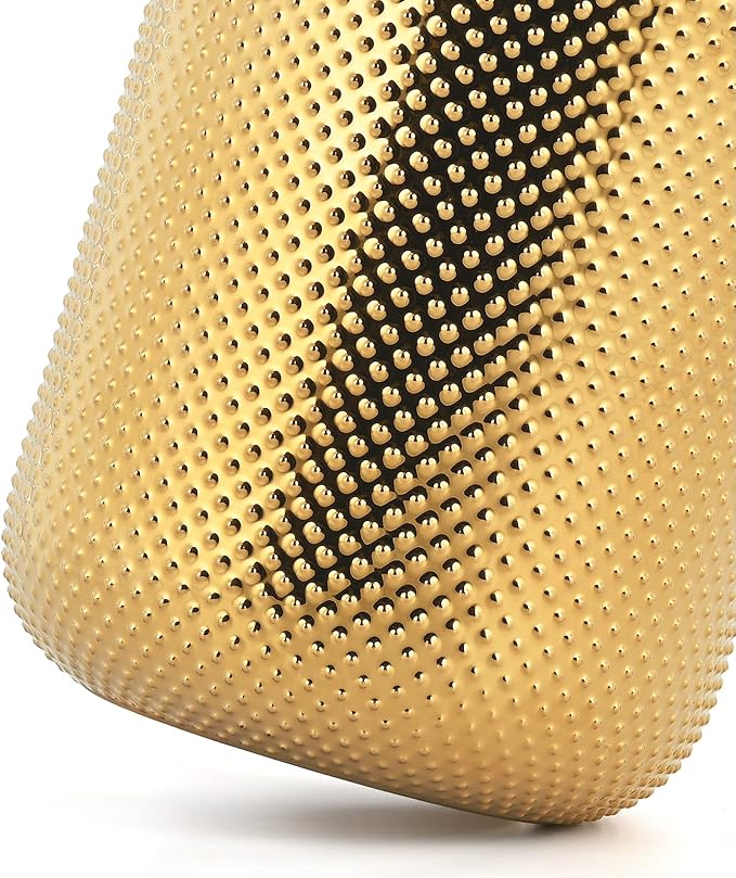 Ceramic Utensil Holder for Kitchen Counter, Gold Utensil Holder for Countertop, 5.1 W x 6.6 H inches
