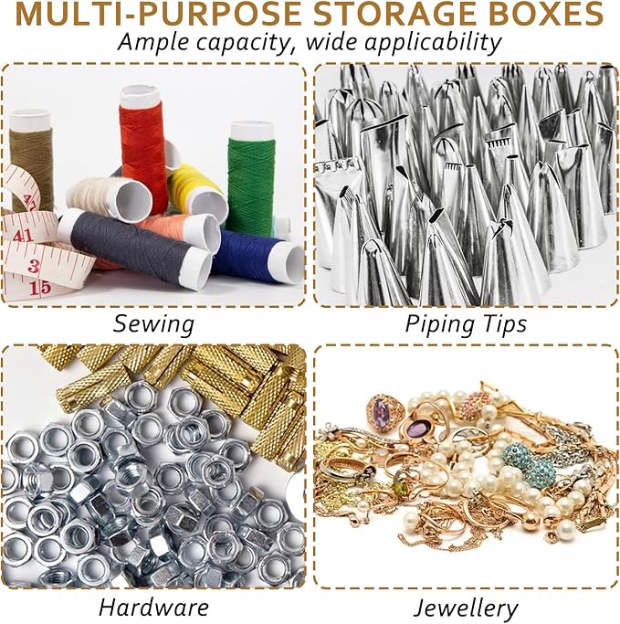 4 Pcs Piping Tips Storage Box with Fixed Pins 42 Pegs Piping Tip Organizer Baking Cake Decoration Tool Set Clear Plastic Cake Decorating Storage Box Container Baking Supplies Organizer