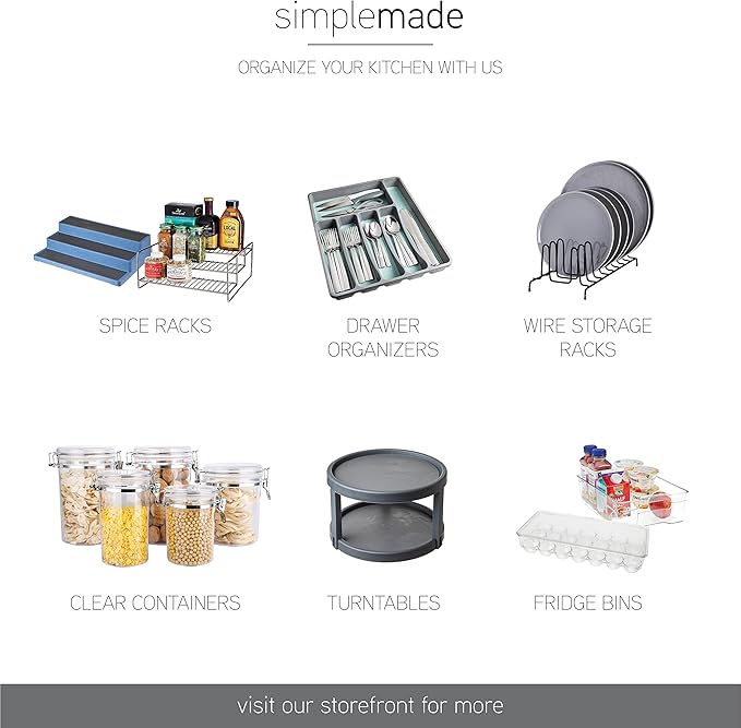 SIMPLEMADE Clear Refrigerator Organizer Bins - Clear Bins for Fridge, Containers for Fridge and Freezer, Multipurpose Storage for Kitchen, Office, Bathroom, Pack of 3 (Design 1)