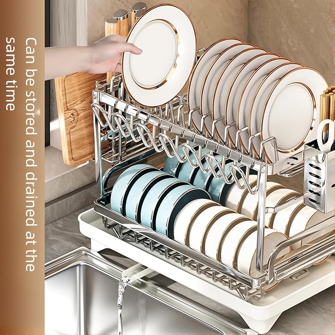 Kitchen Bowl and Dish Storage Rack Sink Bowl and Dish Knife Storage Rack Home countertop Multi Functional Drain Rack