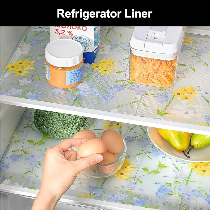 Cooyes Shelf Liner – Premium Non-Adhesive Cabinet & Drawer Liner for Kitchen – Waterproof Shelf Paper with Modern Pattern – Durable EVA Cabinet Mat – Easy to Cut （17.5" W x 360" L）