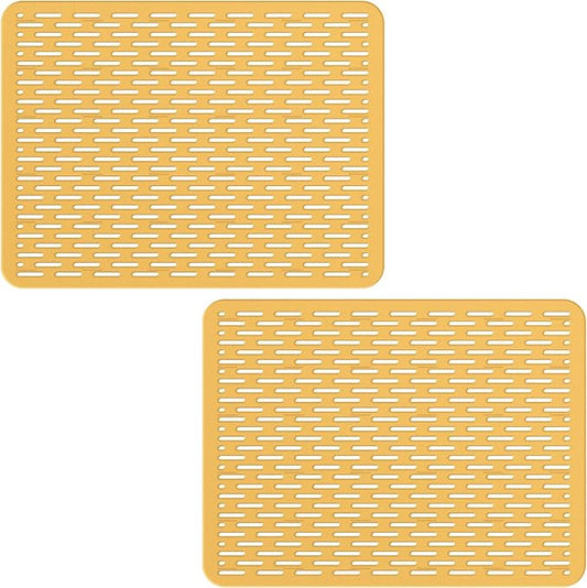 Bligli Mesh Sink Mat, 15.7 x 11.8inch Sink Prtector Mats for Kitchen Sinks, PVC Eco-Friendly Sink Protectors for Bottom of Sink, Fast Draining, Easy Cleaning, Clear Brown