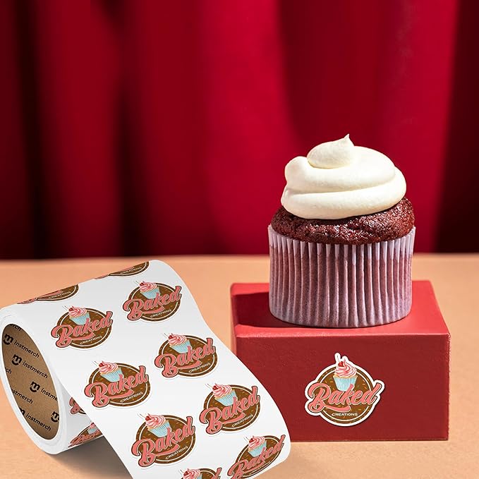 instMerch Custom Labels — Personalized Custom Stickers for Business Logo — Customized Sticker Roll Custom (Die-Cut)