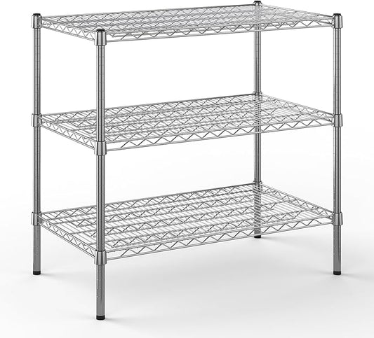 21" Deep x 36" Wide x 34" Height Wire Shelving Kit | 3-Tier | NSF Commercial Storage Rack Unit