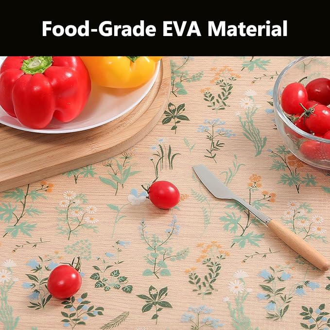 INNOLITES Shelf Liners for Kitchen Cabinets – Drawer Liner Waterproof & Oil-Proof, Non-Adhesive EVA with Floral Pattern – Durable Washable, Easy to Cut (Sage Green, 17.7" x 78.7")