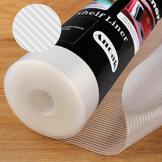 Anoak Shelf Liner Cabinet Liner, Non Adhesive Drawer Liner, Washable 17.5 Inch x 10 FT(120 Inch) Waterproof Durable Non-Slip Shelf Liner for Kitchen, Drawer, Refrigerator
