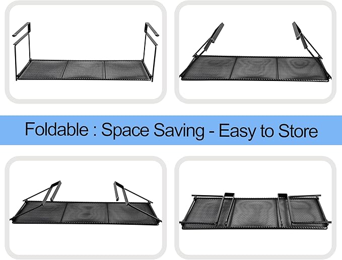 Foil and Plastic Wrap Organizer Holder Foldable Under Cabinet Shelf Kitchen Pantry Desk Hanging Storage Rack (White)
