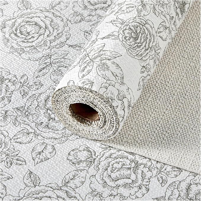 ALIUNI Drawer and Shelf Liner, Non-Slip Kitchen Cabinet Liners Non-Adhesive Thick Strong Grip Waterproof Washable Mats Protect Dresser Shelves Cupboard Bathroom Cabinets, Rose, 18 in X 30 FT