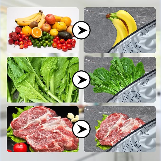 Reusable Aluminum Foil Sealable Storage Bags, Freezer Bags for Food, Reusable Freezer Storage Bags with Vacuum Zipper for Vegetable Fruit Meat (40PCS，3 Size)